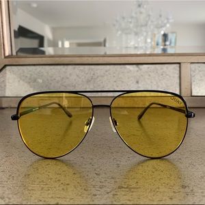 Quay Australia Yellow Sahara Aviator Sunglasses